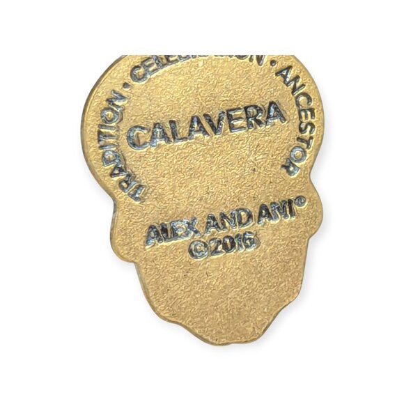 Alex & Ani 2016 Calavera Gold Tone Skull Copper Charm Bracelet - Picture 6 of 13